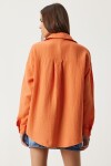 Oversize Basic Müslin Gömlek ORANJ LMX0002