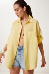 Oversize Basic Müslin Gömlek SARI LMX0002