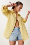 Oversize Basic Müslin Gömlek SARI LMX0002