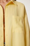 Oversize Basic Müslin Gömlek SARI LMX0002