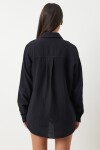 Oversize Basic Müslin Gömlek SİYAH LMX0002