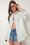 Oversize Basic Müslin Gömlek SU YEŞİLİ LMX0002