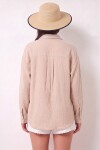 Oversize Basic Müslin Gömlek TAŞ LMX0002