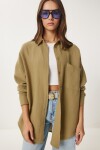 Oversize Basic Müslin Gömlek YAĞ YEŞİLİ LMX0002