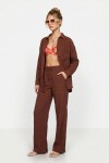 Oversize Müslin Gömlek Pantolon Takım KOYU KİREMİT LSA0014