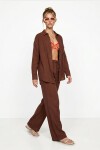 Oversize Müslin Gömlek Pantolon Takım KOYU KİREMİT LSA0014