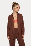 Oversize Müslin Gömlek Pantolon Takım KOYU KİREMİT LSA0014
