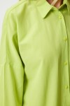 Oversize Uzun Basic Gömlek FISTIK YEŞİLİ LMX0106