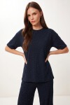 Taş Detaylı Örme Alt-Üst Takım LACİVERT LZV0068