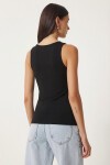 U Yaka Basic Örme Bluz SİYAH LRN0055
