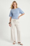 Yarasa Kollu Basic Modal T-shirt MAVİ LUB0357