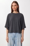 Yarasa Kollu Basic Örme Bluz ANTRASİT LUB0369
