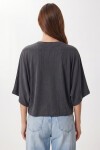Yarasa Kollu Basic Örme Bluz ANTRASİT LUB0369