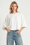 Yarasa Kollu Basic Örme Bluz EKRU LUB0369