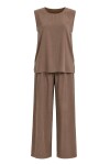 3’lü Gömlek Bluz Pantolon Gabardin Takım VİZON LBY0071