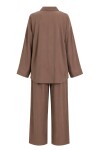 3’lü Gömlek Bluz Pantolon Gabardin Takım VİZON LBY0071