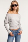 Açık Omuzlu Yumuşak Modal Bluz GRİ MELANJ LBY0017