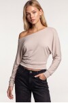 Açık Omuzlu Yumuşak Modal Bluz TAŞ LBY0017