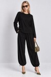 Beli Şallı Modal Bluz Pantolon Takım SİYAH LBY0073