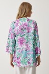 Desenli Viskon Kimono ÇAĞLA YEŞİLİ PEMBE LEN0004