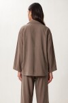 Fular Detaylı Gabardin Gömlek Pantolon Takım VİZON LBY0070