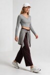Gömlek Bağlama Detaylı Tencel Pantolon MÜRDÜM LBY0074