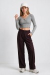 Gömlek Bağlama Detaylı Tencel Pantolon MÜRDÜM LBY0074
