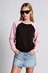 Kontrast Renkli Yumoş Kazak KAHVERENGİ PEMBE LUB0396
