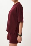 Modal Oversize T-shirt Şort Takım MÜRDÜM LUB0379