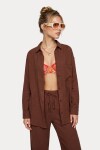 Oversize Müslin Gömlek Pantolon Takım KOYU KİREMİT LSA0014