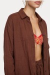 Oversize Müslin Gömlek Pantolon Takım KOYU KİREMİT LSA0014