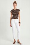 Puantiye Desenli Polyamid T-shirt KAHVERENGİ LZV0083