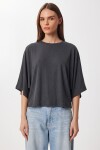 Yarasa Kollu Basic Örme Bluz ANTRASİT LUB0369