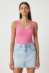 2li Fitilli Kalın Askılı Örme Atlet KİREMİT PEMBE LHJ0002