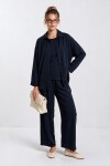 3’lü Gömlek Bluz Pantolon Gabardin Takım LACİVERT LBY0071