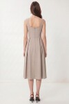 A Kesim Midi Dokuma Elbise GRİ LWF0026