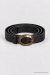 Antik Oval Tokalı Suni Deri Kemer SİYAH LKM0005