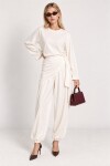 Beli Şallı Modal Bluz Pantolon Takım EKRU LBY0073