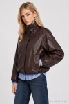 Bomber Suni Deri Ceket KAHVERENGİ LAX0019