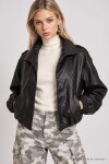 Bomber Suni Deri Ceket SİYAH LAX0019