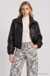 Bomber Suni Deri Ceket SİYAH LAX0019