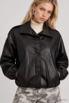 Bomber Suni Deri Ceket SİYAH LAX0019