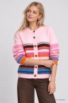 Çizgili Oversize Triko Hırka PEMBE LYY0156