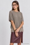 Dantelli Mevsimlik Oversize Triko Bluz 4421 TAŞ LKİ0074