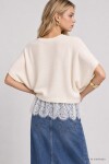 Dantelli Mevsimlik Triko Bluz KEMİK LAS0013