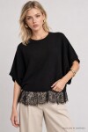 Dantelli Mevsimlik Triko Bluz SİYAH LAS0013