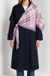 Desenli Fular Eşarp 90*90 PEMBE LNW0003