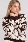 Desenli Oversize Yumoş Kazak KAHVERENGİ EKRU LKR0003