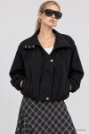 Dik Yaka Oversize Paraşüt Ceket SİYAH LBY0089