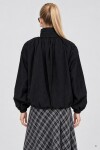 Dik Yaka Oversize Paraşüt Ceket SİYAH LBY0089